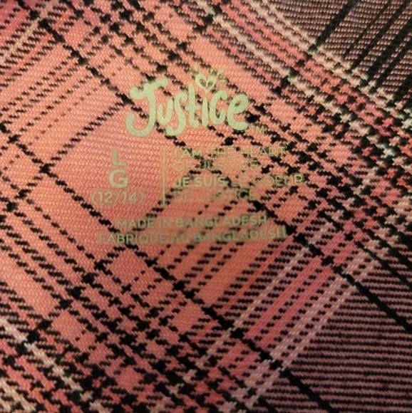 2000's Justice Plaid Mini Dress Teenager Large - 12/14 Like New - Picture 4 of 5